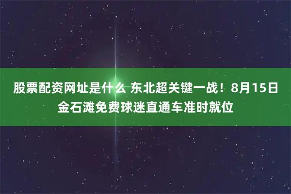 股票配资网址是什么 东北超关键一战！8月15日金石滩免费球迷直通车准时就位